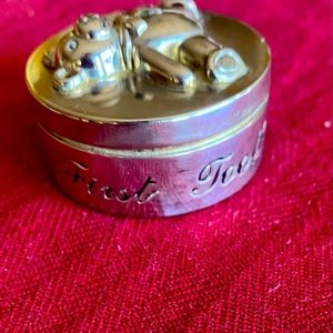 Baby first tooth holder , silver plated,